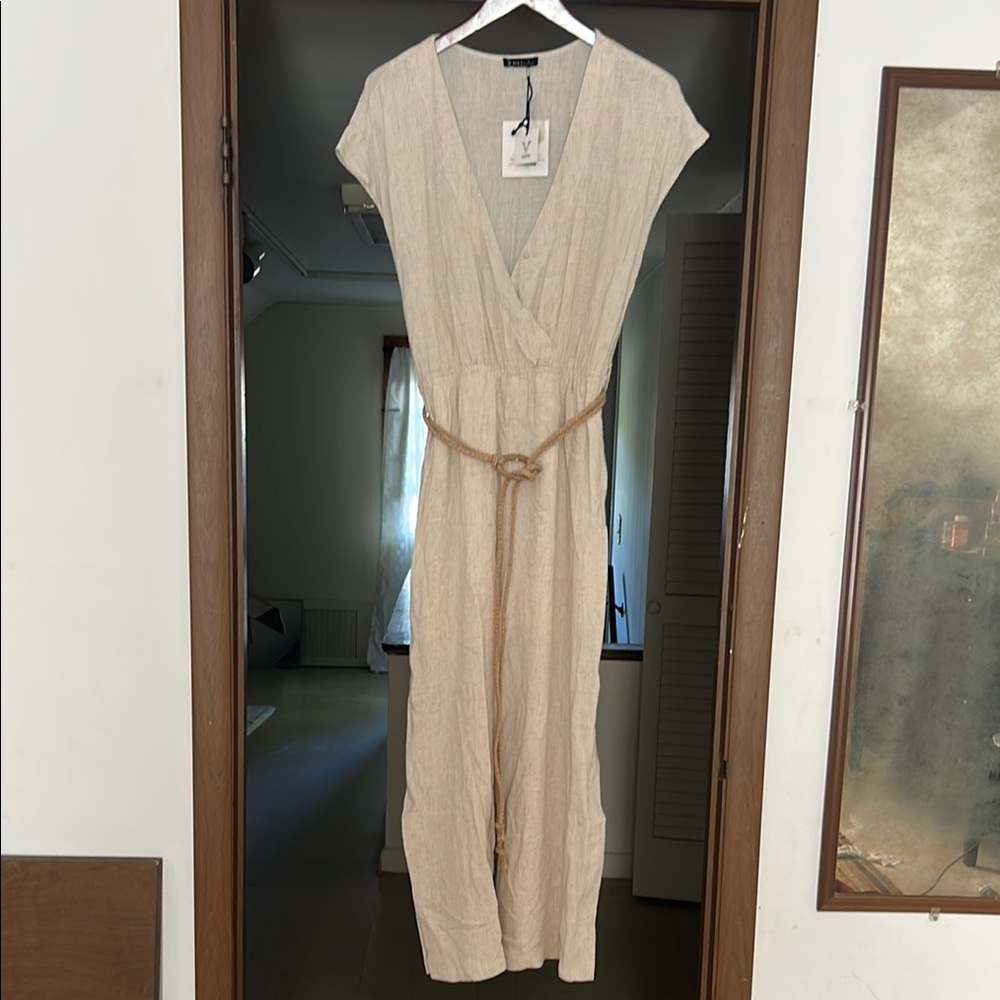 Very J Cream Jumpsuit